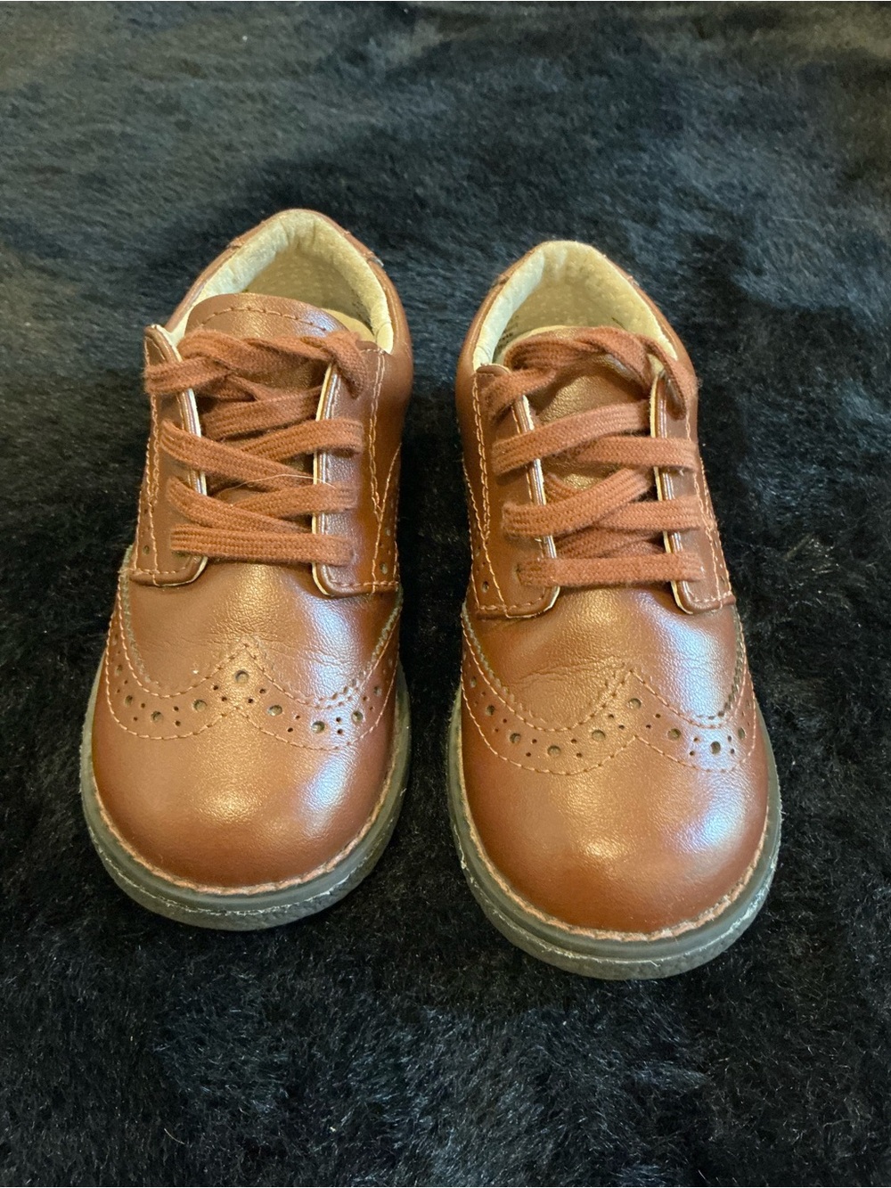 FootMates Brown Boys Lace-Up Dress Shoes